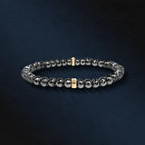 Men's Mr. LOWE Raw Black Diamond Tennis Bracelet with 14k Gold Rondelle