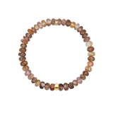 Men's Mr. LOWE Brown Zircon Beaded Bracelet with 14k Gold Rondelle - 7mm