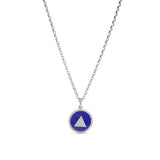 Mr. LOWE Lapis Inlay and Diamond Serenity Triangle Chain Necklace