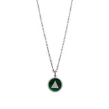 Mr. LOWE Malachite Inlay and Diamond Serenity Triangle Chain Necklace