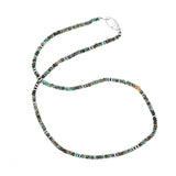 Mr. LOWE Men's African Turquoise with Carved Skull Necklace - 23"