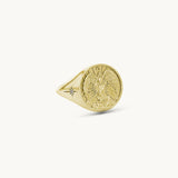14k Guardian Angel Signet Ring