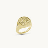 14k Guardian Angel Signet Ring