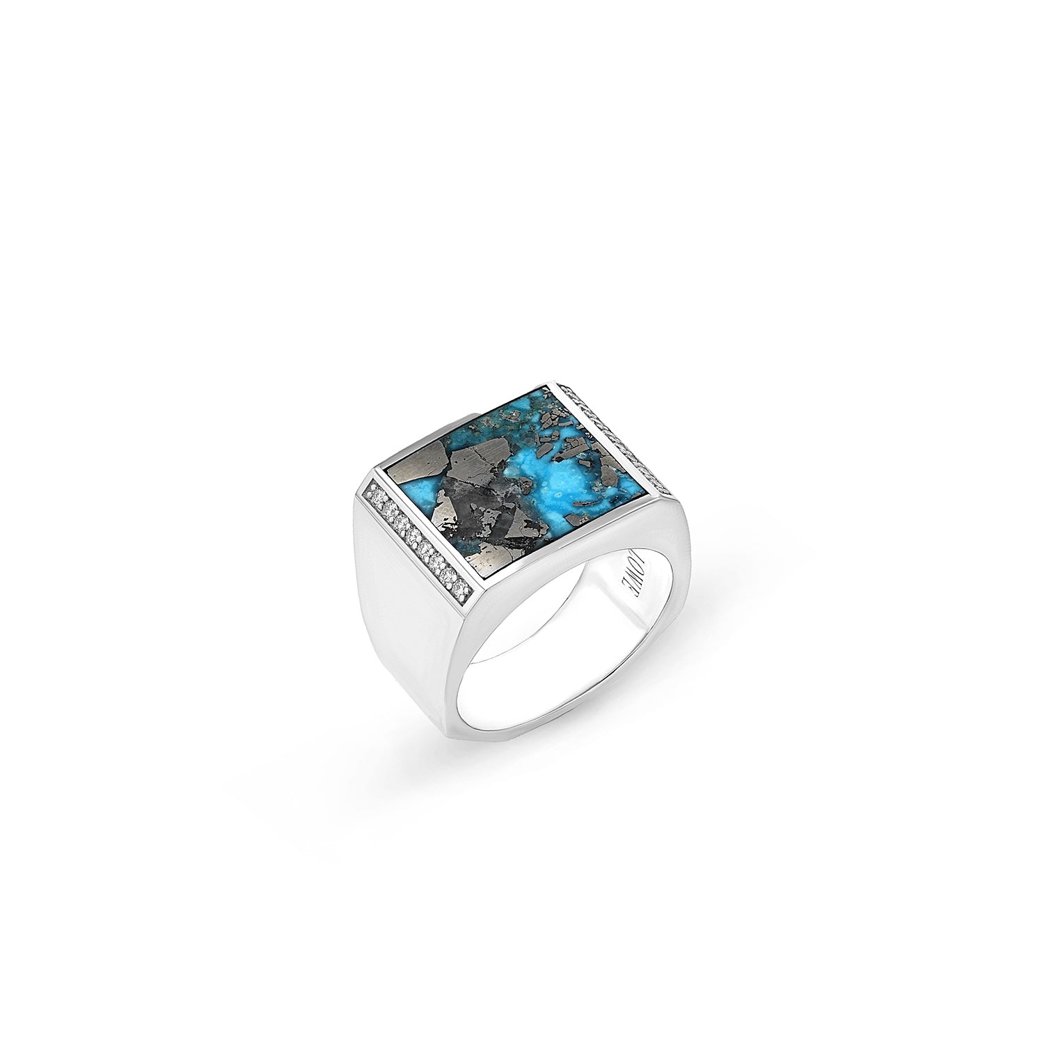 Mr. LOWE Men's Turquoise & Pyrite Ring