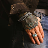 Mr. LOWE Men's Turquoise & Pyrite Ring