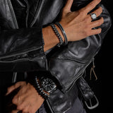 Men's Mr. LOWE St. Christopher with Black Enamel Ring