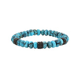 Mr. LOWE Men's Arizona Turquoise Bracelet with Black Diamond Rondelles