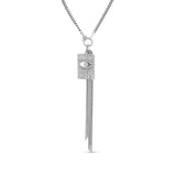 Evil Eye Tag Pendant and Curb Chain Fringe on Chain Necklace
