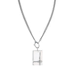 Mr. LOWE Cross Dog Tag Chain Necklace