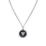 Mr. LOWE Onyx Inlay and Diamond Serenity Triangle Chain Necklace