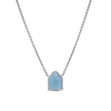 Aquamarine and Diamond Buddha Pendant Necklace - 19"
