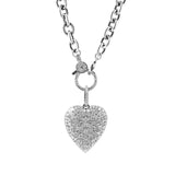 Diamond Cobblestone Heart on Chunky Chain Necklace