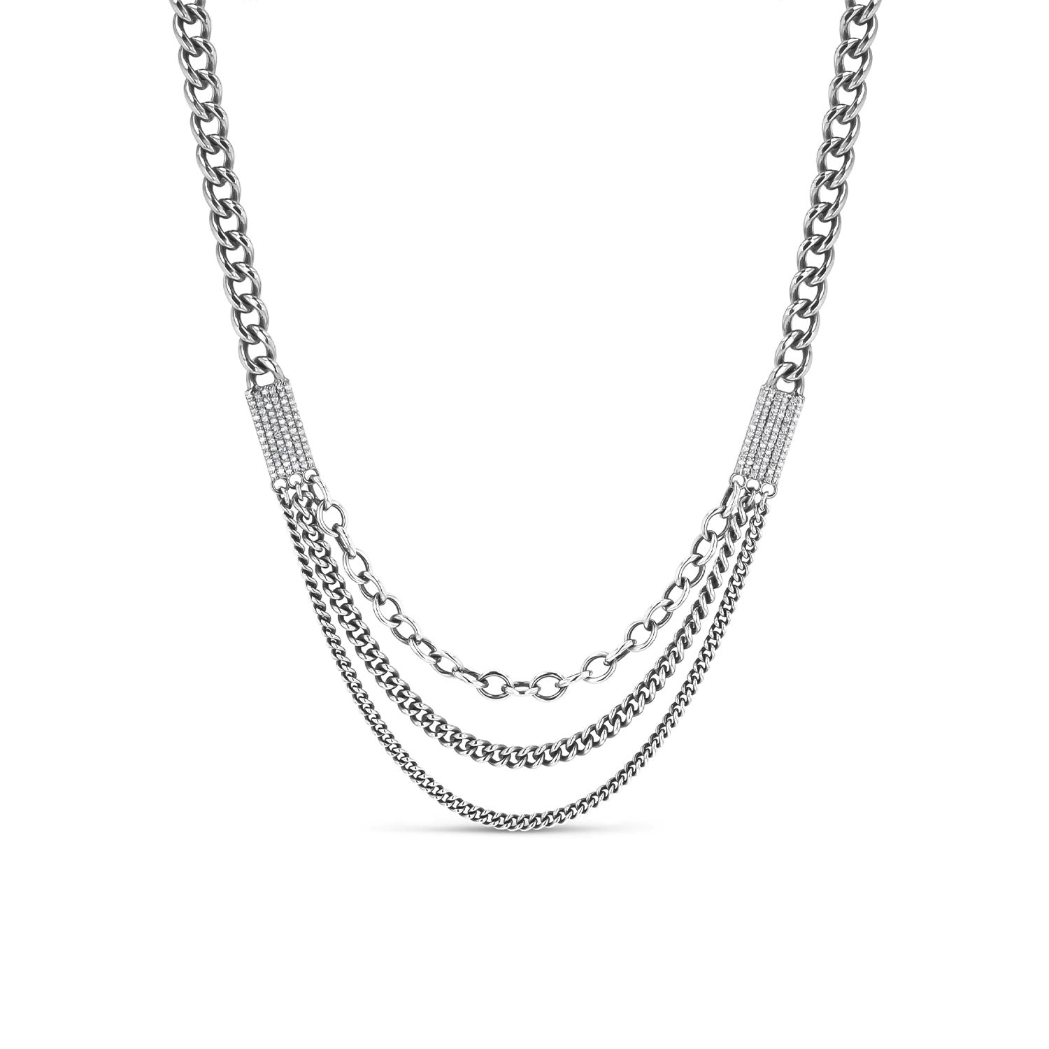Multi-Chain Sterling Silver Necklace