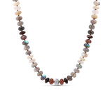 Neutral Gradient Knotted Necklace with Diamond Cobblestone Donut - 16-18"