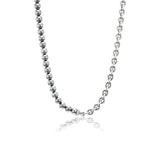 Silver Bali Bead and Cable Chain Mix Necklace - 16-18"