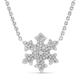 Diamond Cobblestone Snowflake Necklace - 16 - 18"