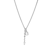 Crystal Quartz and Icon Stick Pendants on Cable Chain Necklace - 34"