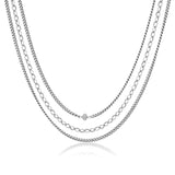 Strength, Beauty and Power Petite Triple Layer Chain Necklace
