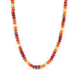 Sunset Mix Gemstone Strung Necklace with Diamond Rondelle