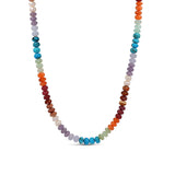 Multicolor Gemstone Mix Strung Necklace 17 - 19"