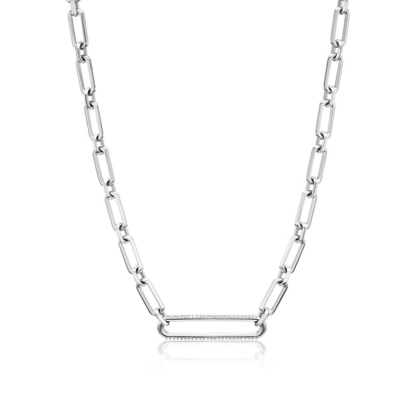 Diamond Paperclip Connector on Gwyneth Necklace - 18
