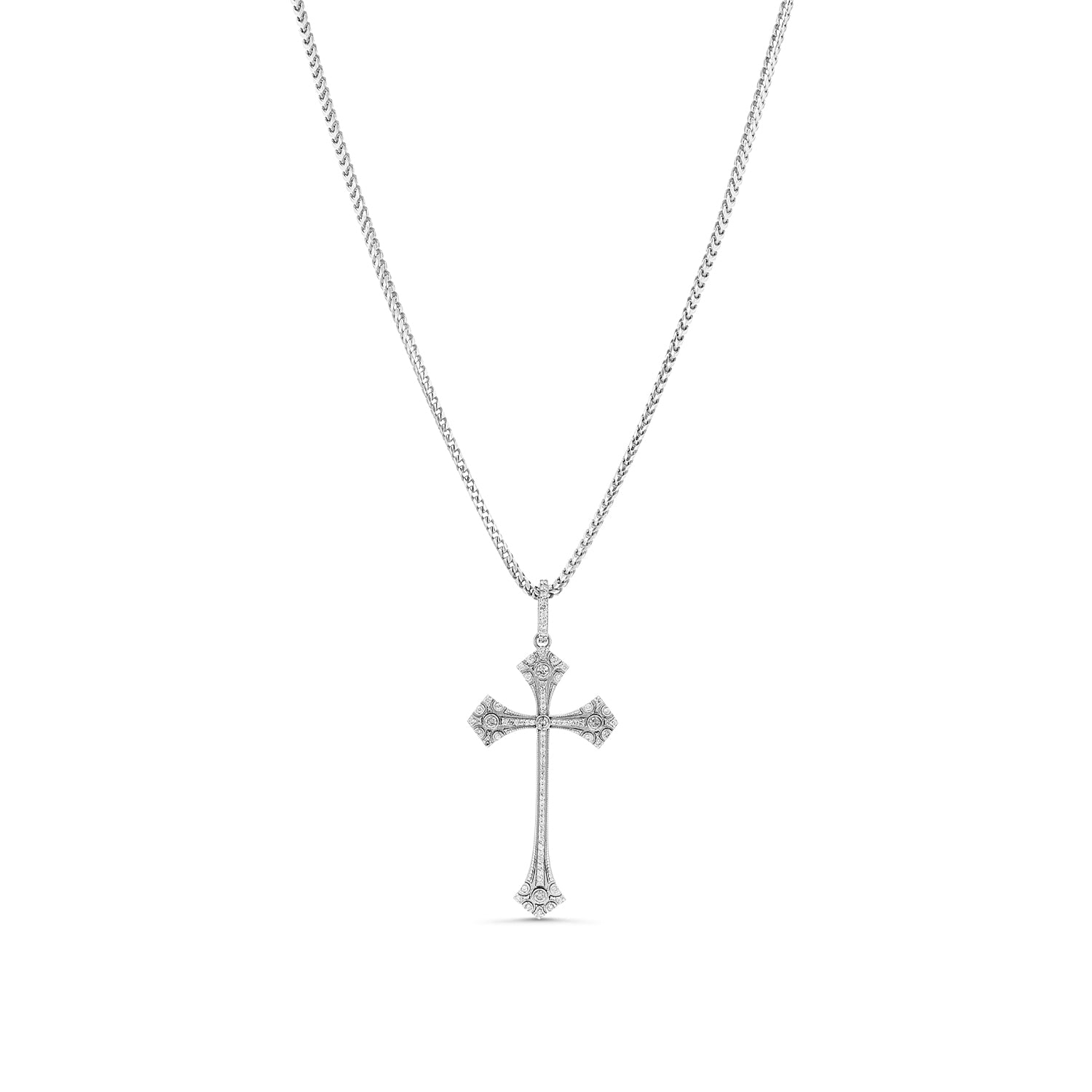Diamond Venetian Cross Pendant