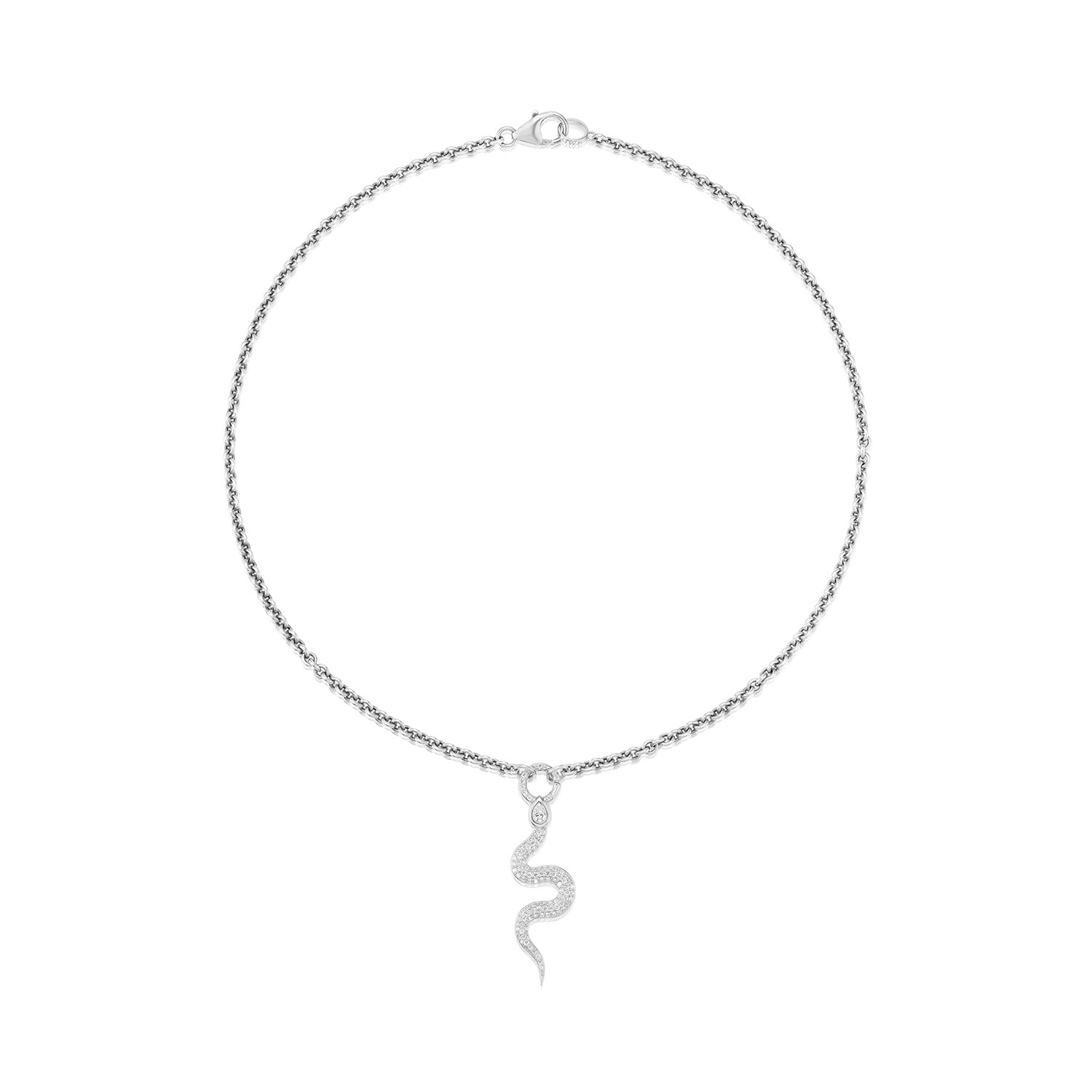 Sttiafay Snake Choker Necklace - Cuban Link Chain With Crystal Serpent, Statement Bib Collar For Women