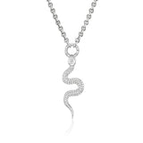 Diamond Snake Pendant on Cable Chain Necklace - 20"