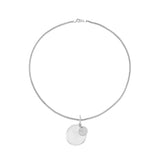 Custom Engravable Medallion Pendant with Diamond Disc Charm Necklace - 18"