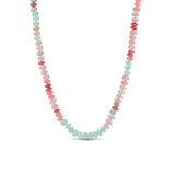 Jellyfish Gemstone Mix Knotted Necklace - 18"