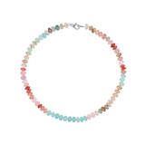 Jellyfish Gemstone Mix Knotted Necklace - 18"