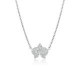 Diamond Orchid Pendant with Topaz Center on Cable Chain - 18"