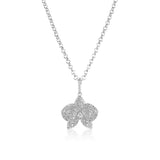 Diamond Orchid with Topaz Center Pendant on Belcher Chain - 18"