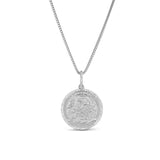 St. Francis "Protect Us" Diamond Halo 30mm Medallion Only or on 18" Franco Chain