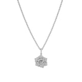 Diamond Rose Pendant on Belcher Chain Necklace - 18"