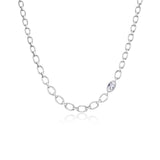 Galets La Côte The Pebbles Crystal Quartz & Diamond Oval on Link Necklace - 18"