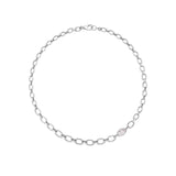 Galets La Côte The Pebbles Crystal Quartz & Diamond Oval on Link Necklace - 18"