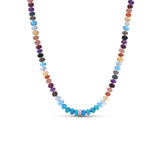 Rainbow Gemstone Mix Knotted Necklace - 18"