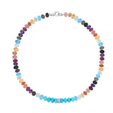 Rainbow Gemstone Mix Knotted Necklace - 18"