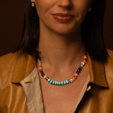 Rainbow Gemstone Mix Knotted Necklace - 18"