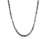 Australian Opal Hand Strung Necklace with Diamond Rondelle - 20"
