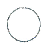 Australian Opal Hand Strung Necklace with Diamond Rondelle - 20"