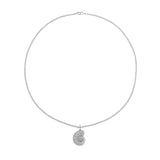 Collier avec pendentif coquillage nautile en diamant sur chaîne Belcher - 81 cm
