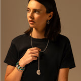 Collier avec pendentif coquillage nautile en diamant sur chaîne Belcher - 81 cm