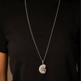 Collier avec pendentif coquillage nautile en diamant sur chaîne Belcher - 81 cm