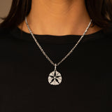 Pendentif en forme de dollar des sables et diamant sur chaîne Belcher - 45,7 cm