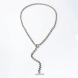 Cable Chain Wrap Necklace with Diamond Toggle - 36"