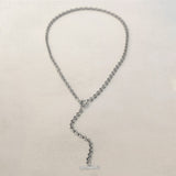 Cable Chain Wrap Necklace with Diamond Toggle - 36"