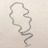 Cable Chain Wrap Necklace with Diamond Toggle - 36"