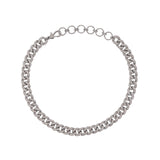Diamond Curb Chain Choker Necklace
